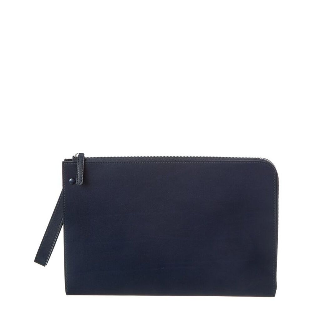The Row Leather Clutch, Blue
